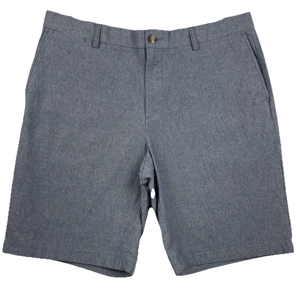 Old Navy Mens Shorts 38 Chino Blue Ultimate Slim Chambray 9" Inseam Cotton